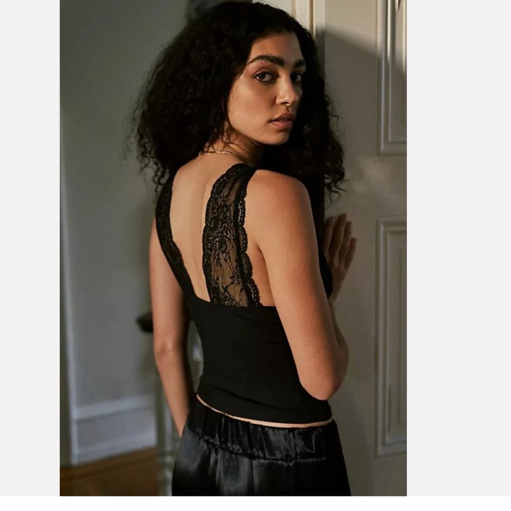 FREE PEOPLE Power Play Cami BLACK INTIMATELY NWT - Picture 2 of 2